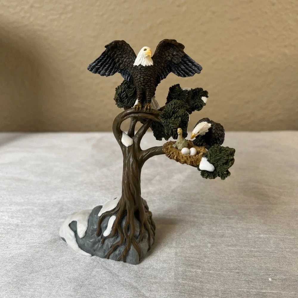 Vintage 2001 Department 56 BALD EAGLE NESTING SNOW VILLAGE CHRISTMAS #52972